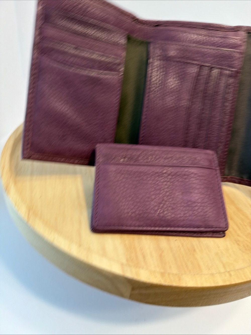 Vintage Fossil Wallet Plum Purple Pebble Leather - Excellent Condition - Picture 8 of 11